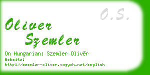 oliver szemler business card